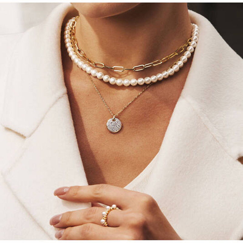 Ania Haie Reimaginer Gold Coloured Sparkling Shell Pearl Ring AH-R069-02G-58-zoom-