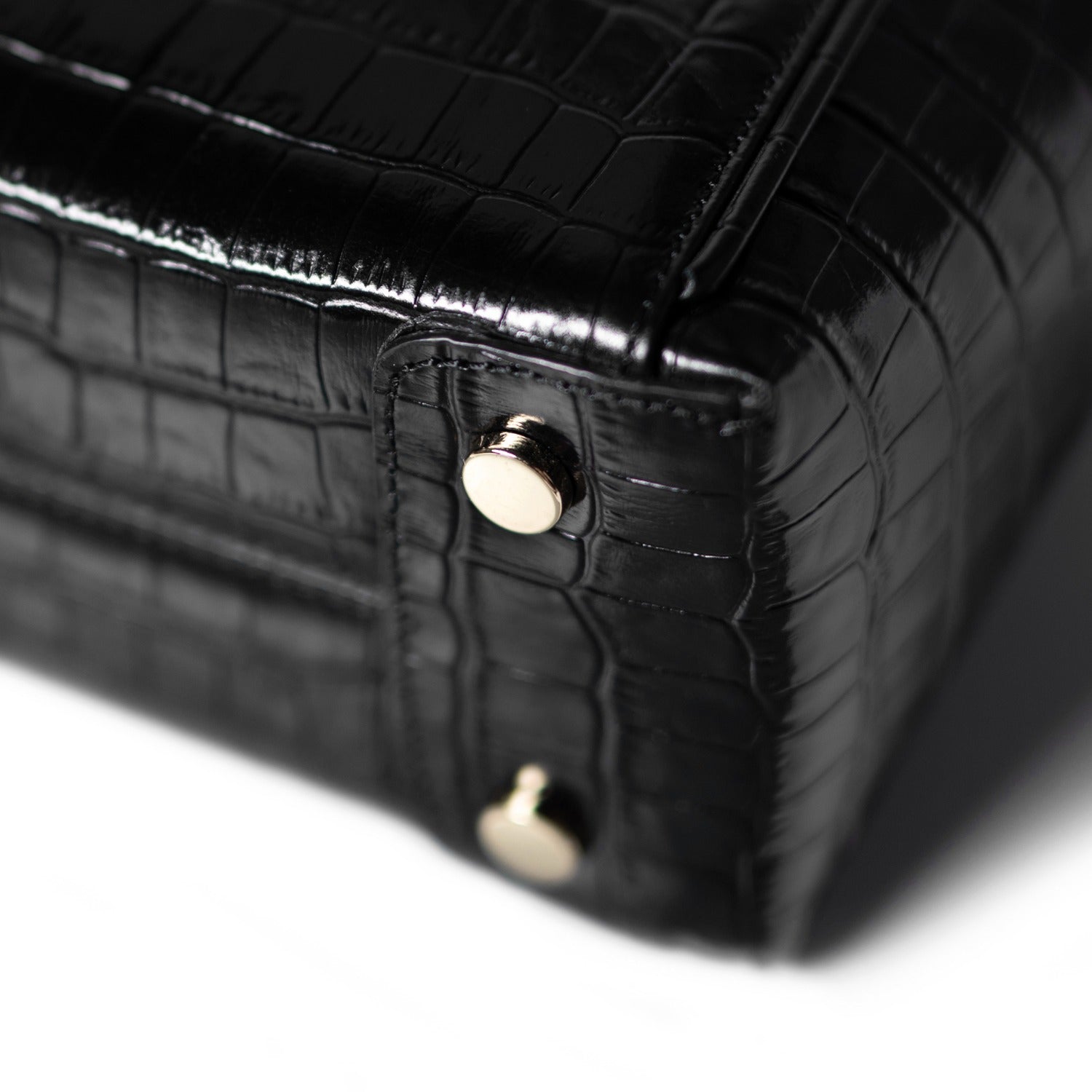 Isabel Bernard Honoré Cloe Mini Croco Black Calfskin Leather Handbag IB21124-201