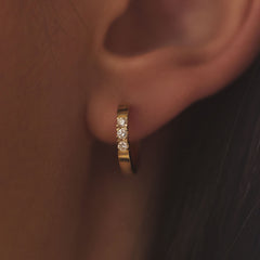 Isabel Bernard De la Paix Madeline 14 Carat Golden Hoop Earrings | diamond 0.15 ct | IBD360018