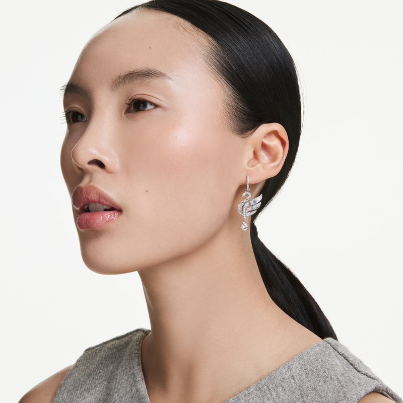 Swarovski Swan Silver Earrings 5723388-zoom-