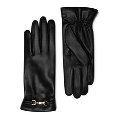 Isabel Bernard Honoré Marcelia black goatskin leather gloves IB67001-301-6.5