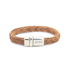 Josh Cognac Natural Stone Bracelet 09332SL/CGNC/MED