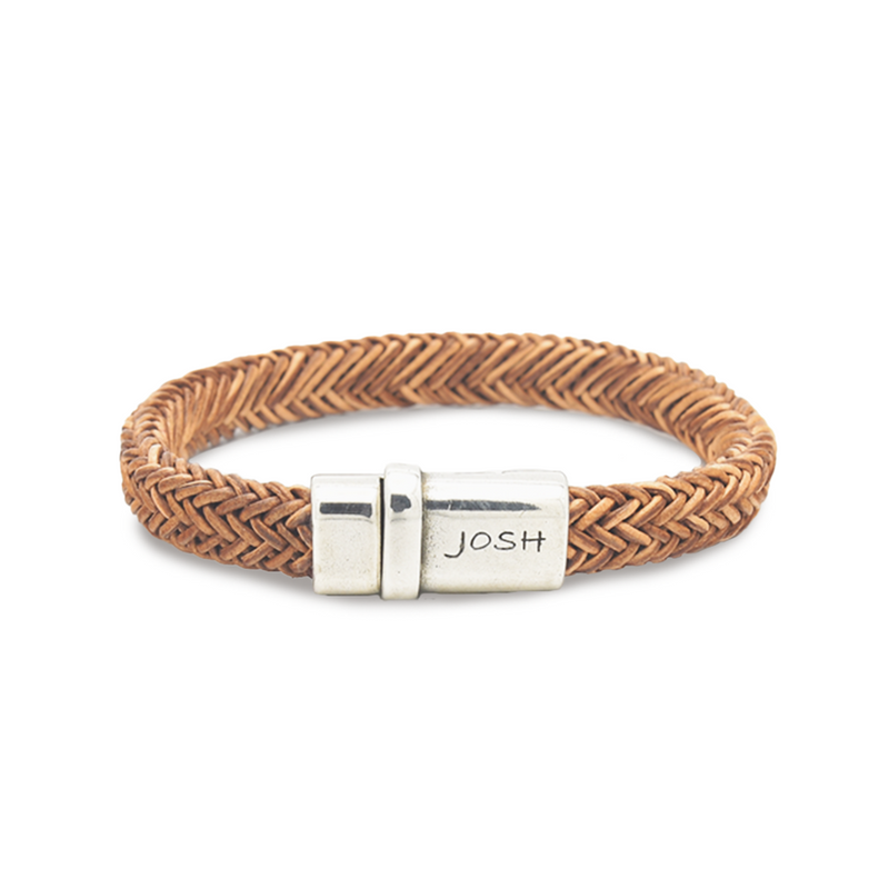 Josh Cognac Natural Stone Bracelet 09332SL/CGNC/MED-zoom-