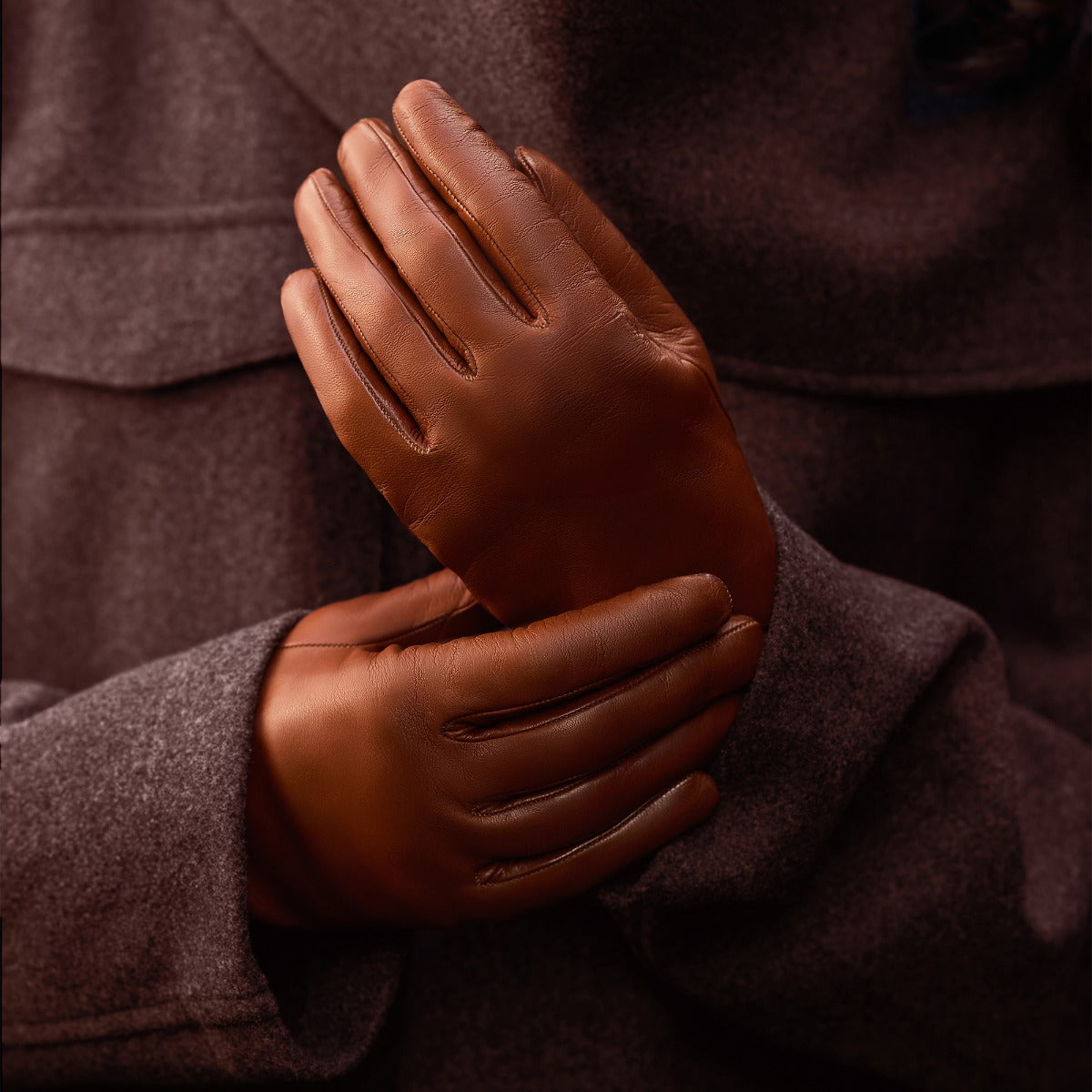 Isabel Bernard Honoré Eleanor cognac goatskin leather gloves IB67000-336-7