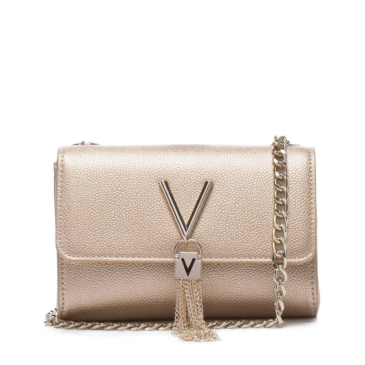 Valentino Bags Divina Gold Crossbody Bag VBS1R403GORO