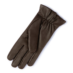 Isabel Bernard Honoré Marcelia dark brown goatskin leather gloves IB67001-331-6.5