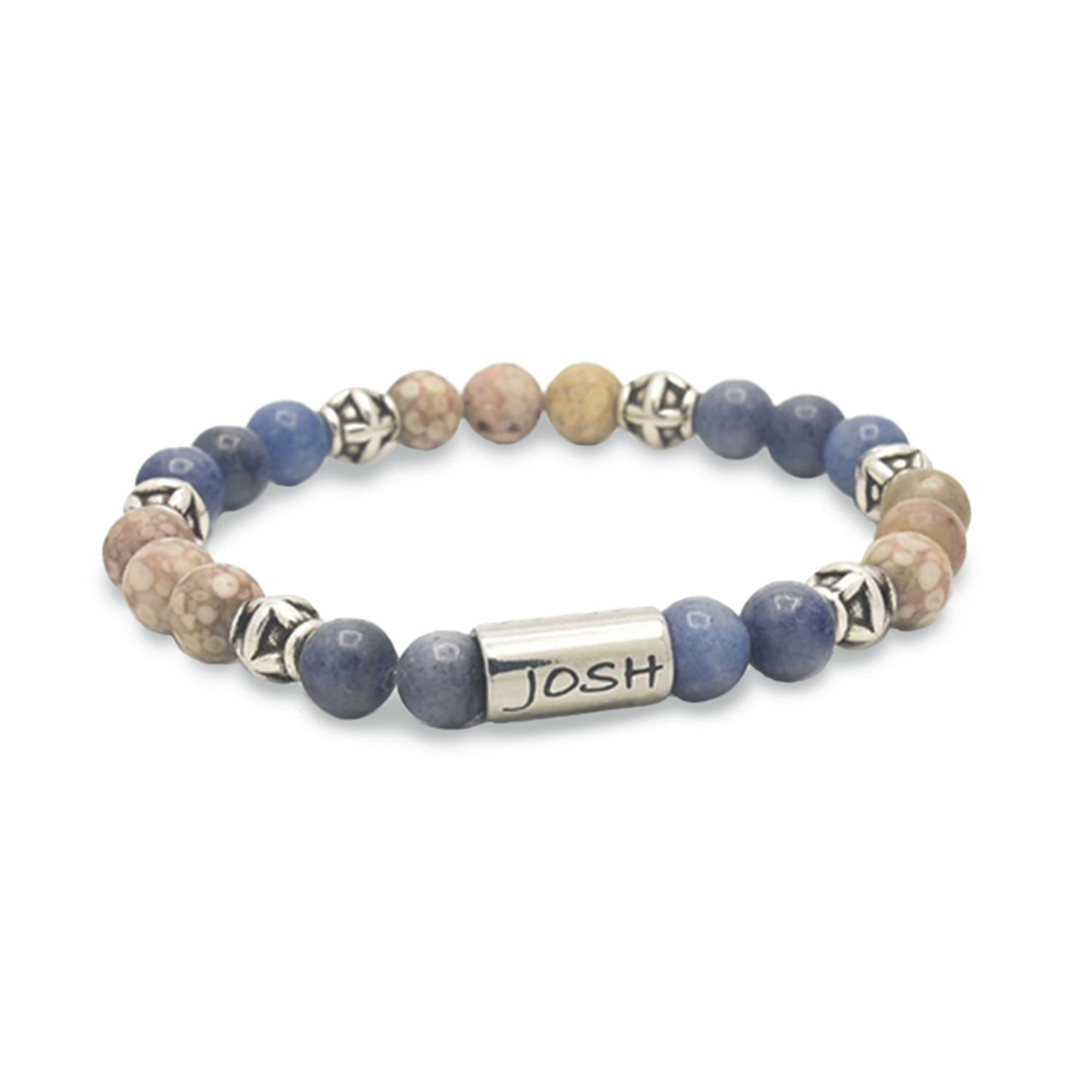 Josh Multi-coloured Natural Stone Bracelet 09329SL/TAAV/MED