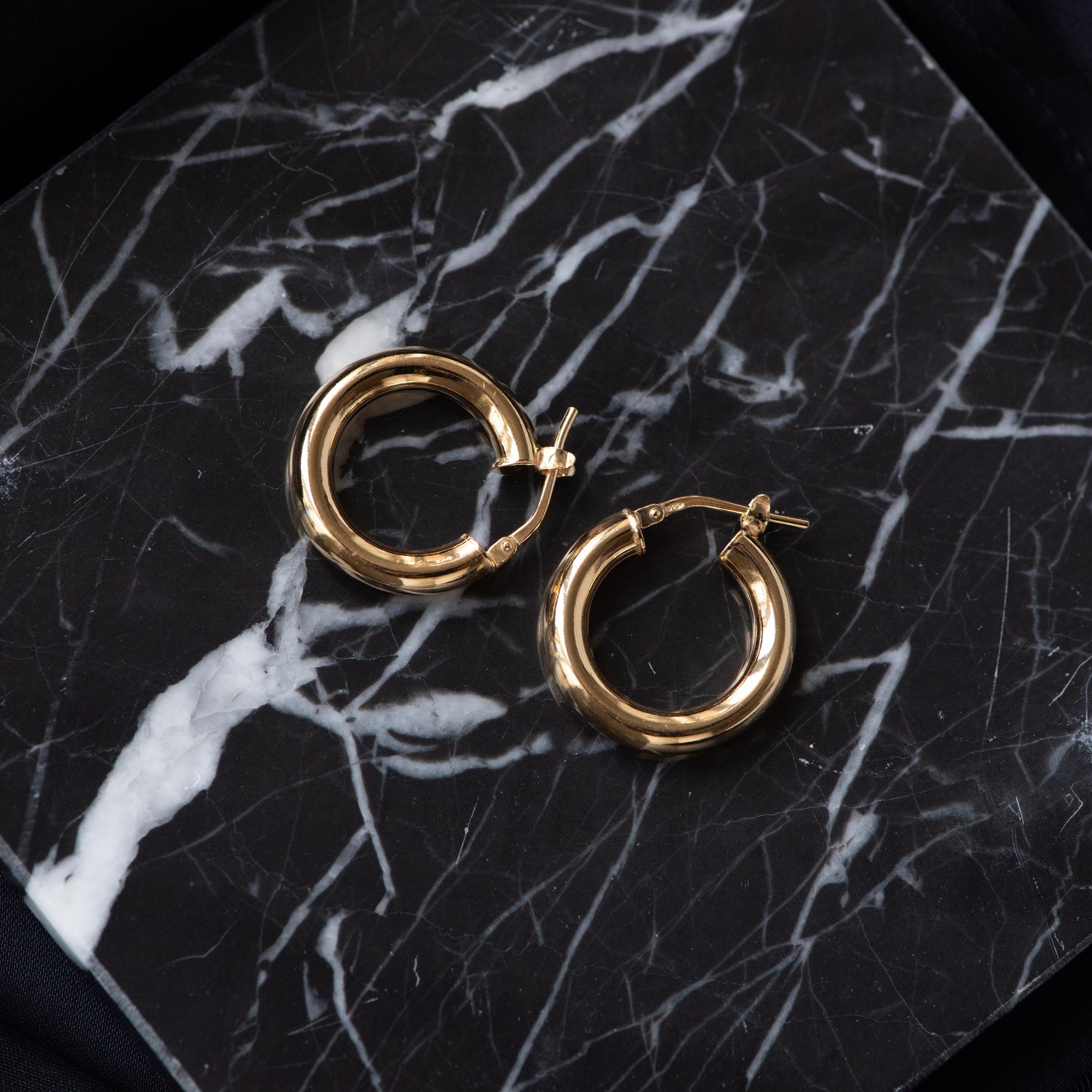 Parte di Me Bibbiena Poppi Casentino 925 sterling Silver gold plated Hoop Earrings PDM36056