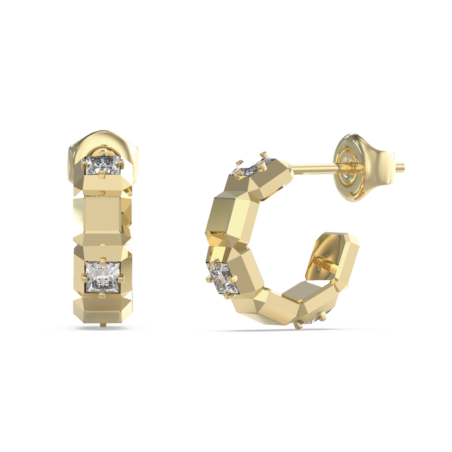 Guess Ace Of Diamonds Gold-coloured Earrings JUBE06183JWYGT-U