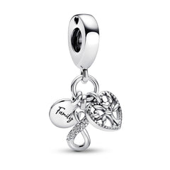 Pandora Moments 925 Sterling Silver Infinity, Disc And Heart Charm 792201C01