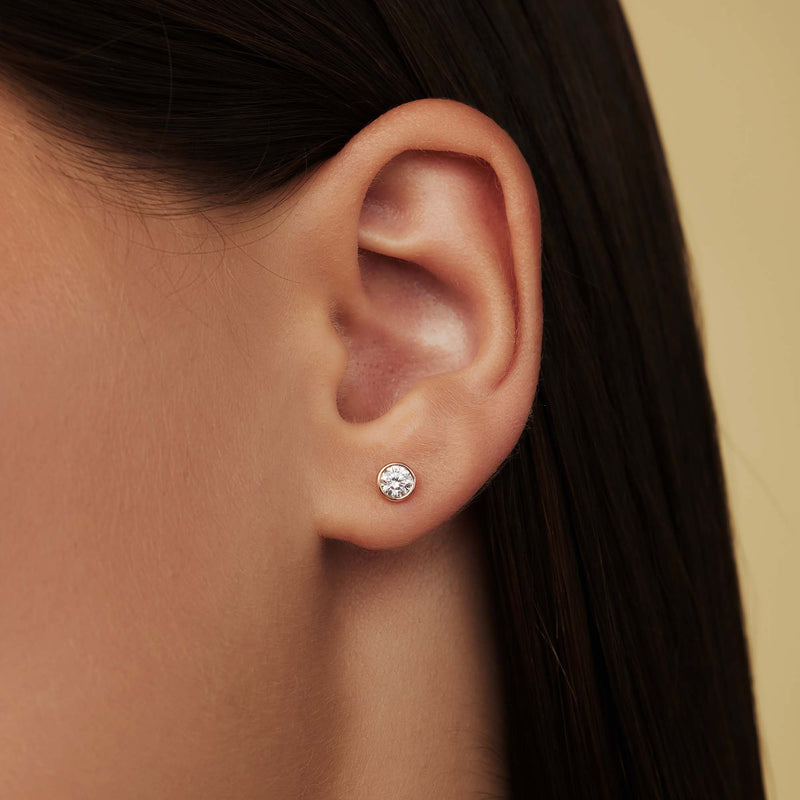 Isabel Bernard La Concorde Juliette 14 Karaat Roségouden Oorknoppen IB360209-zoom-