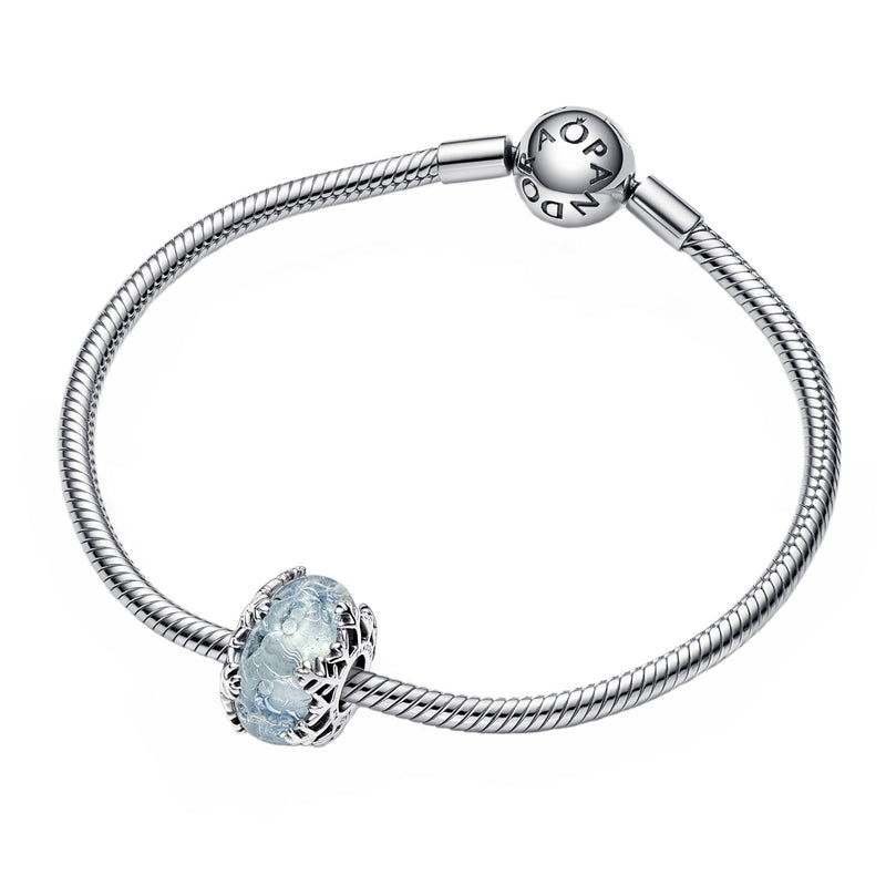 Pandora Moments 925 Sterling Silver Winter Blue Snowflake Murano Charm 792377C00-zoom-