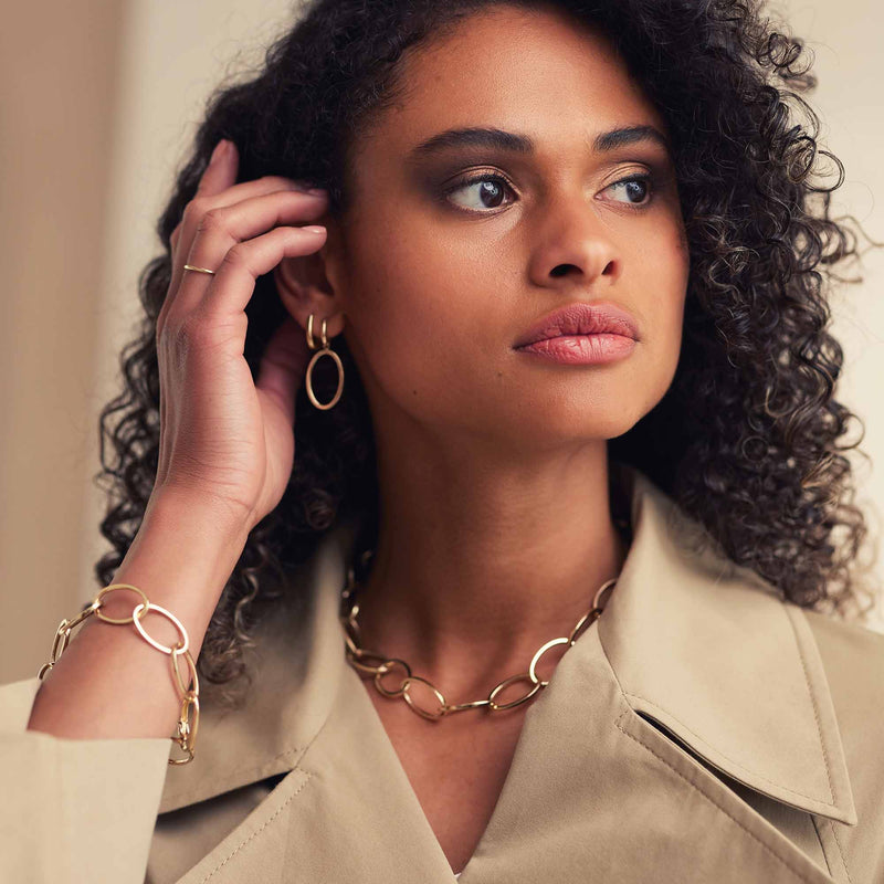 Isabel Bernard Aidee Annette 14 Karaat Gouden Schakel Oorhangers IB360236-zoom-