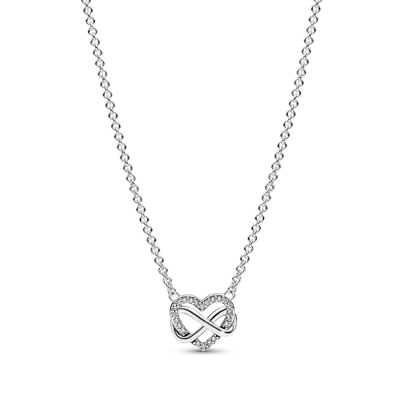 Pandora Moments 925 Sterling Silver Sparkling Infinity Heart Necklace 392666C01-50-zoom-