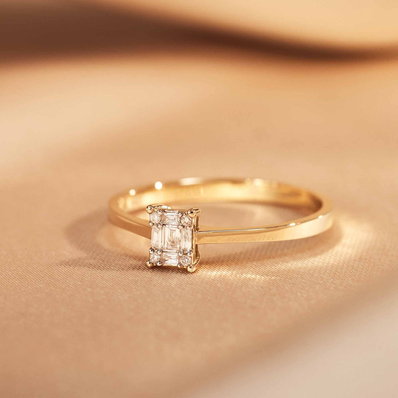 Isabel Bernard De la Paix Maxime 14 karaat gouden ring met diamant 0.13 ct IBD330022-60-zoom-