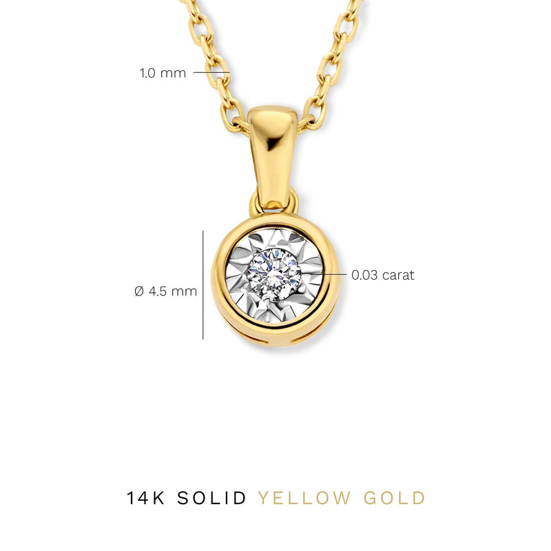 Isabel Bernard De La Paix Inaya 14 Karaat Gouden Collier | Diamant 0.03 ct | IBD350019-zoom-