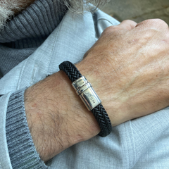 Josh Black Natural Stone Bracelet 09332SL/BLCK/LME