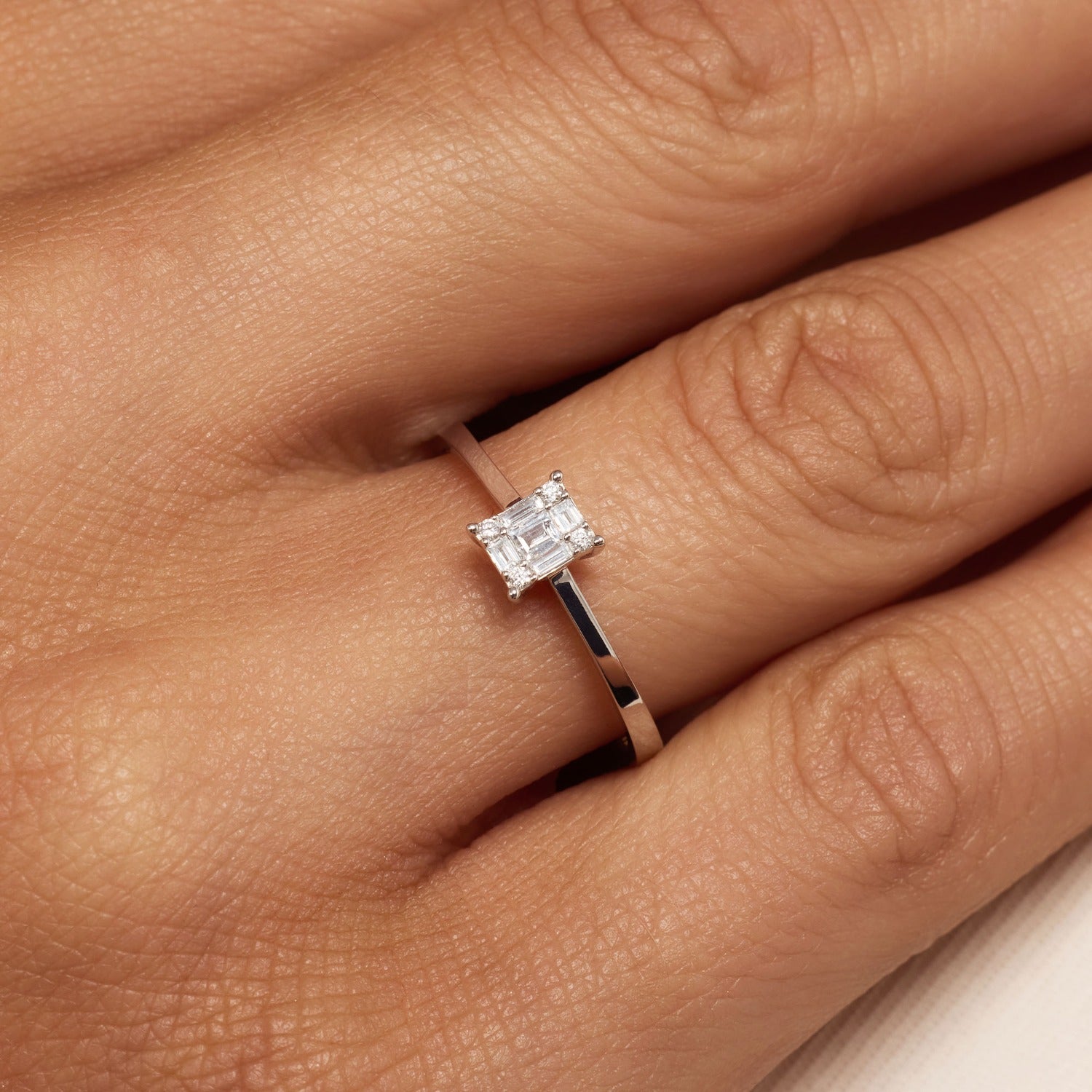 Isabel Bernard De la Paix Maxime 14 karat whitegold ring with diamond 0.13 carat IBD330042-54