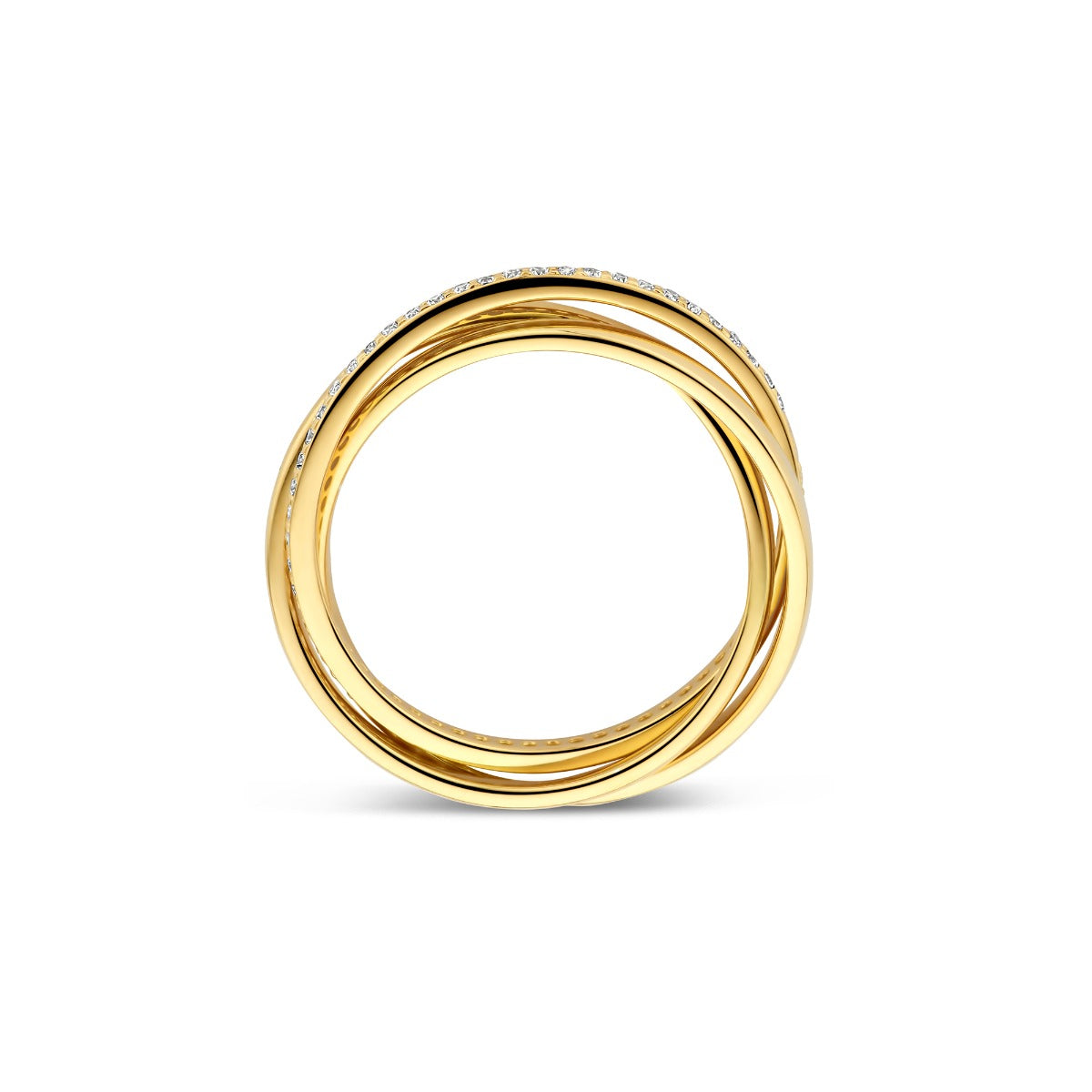 Parte di Me Ponte Vecchio Lanza 925 Sterling Silver Gold Plated Ring with Zirconia PDM33070-54