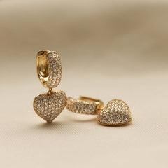 Karma 925 Sterling Silver Zirconia Lulu Heart Earrings A172GP