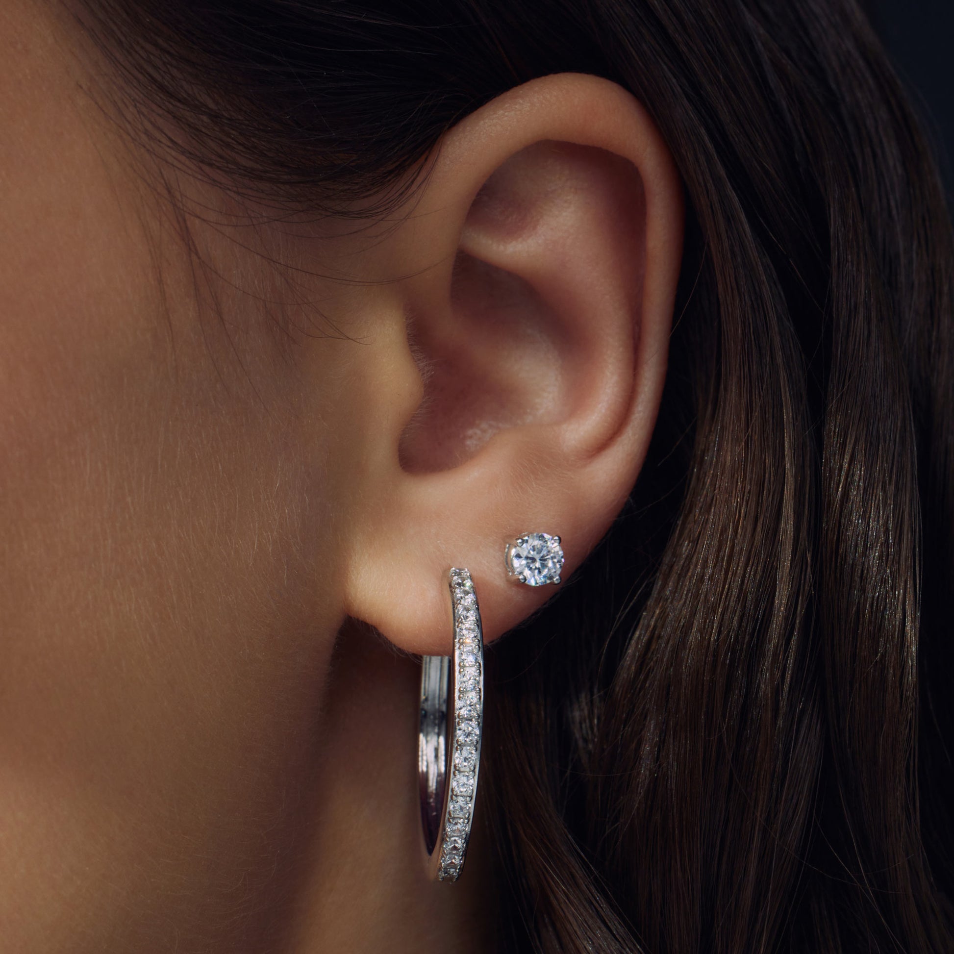 Parte Di Me Santa Maria della Base 925 sterling Silver Hoop Earrings PDM36075