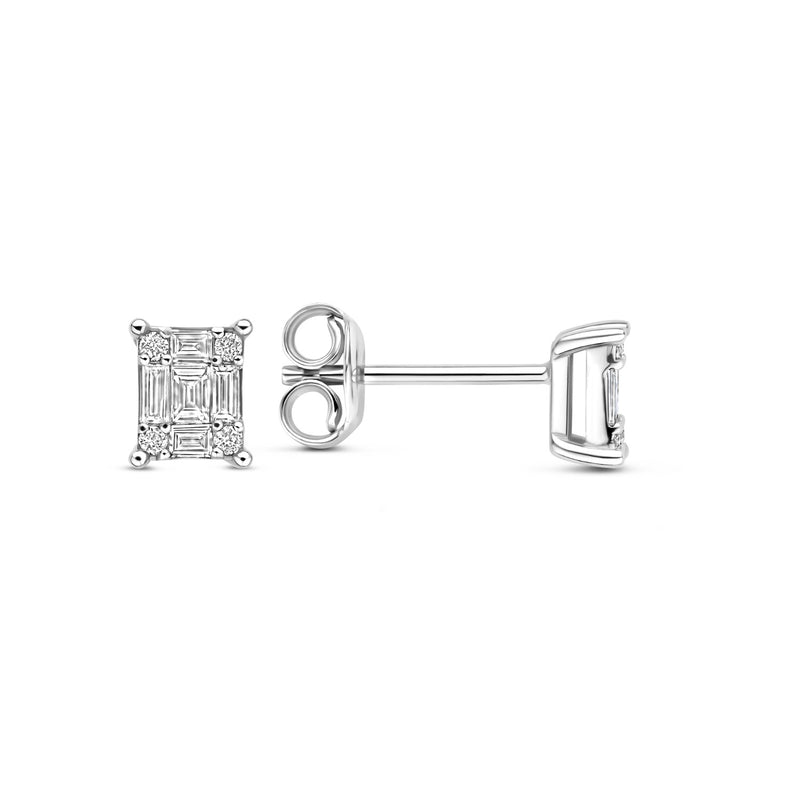 Isabel Bernard De la Paix Maxime 14 karat whitegold stud ear studs with diamond 0.22 carat IBD360031-zoom-