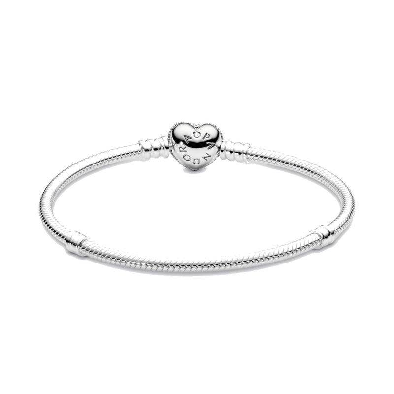 Pandora Silver Pave Heart Bracelet 590727CZ-16 (16.00 cm)-zoom-