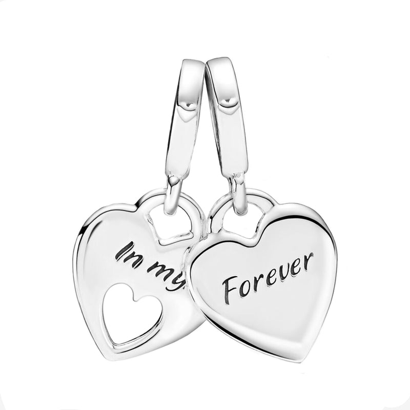 Pandora People 925 Sterling Silver Mother and Daughter Hearts Charm 799187C01-zoom-