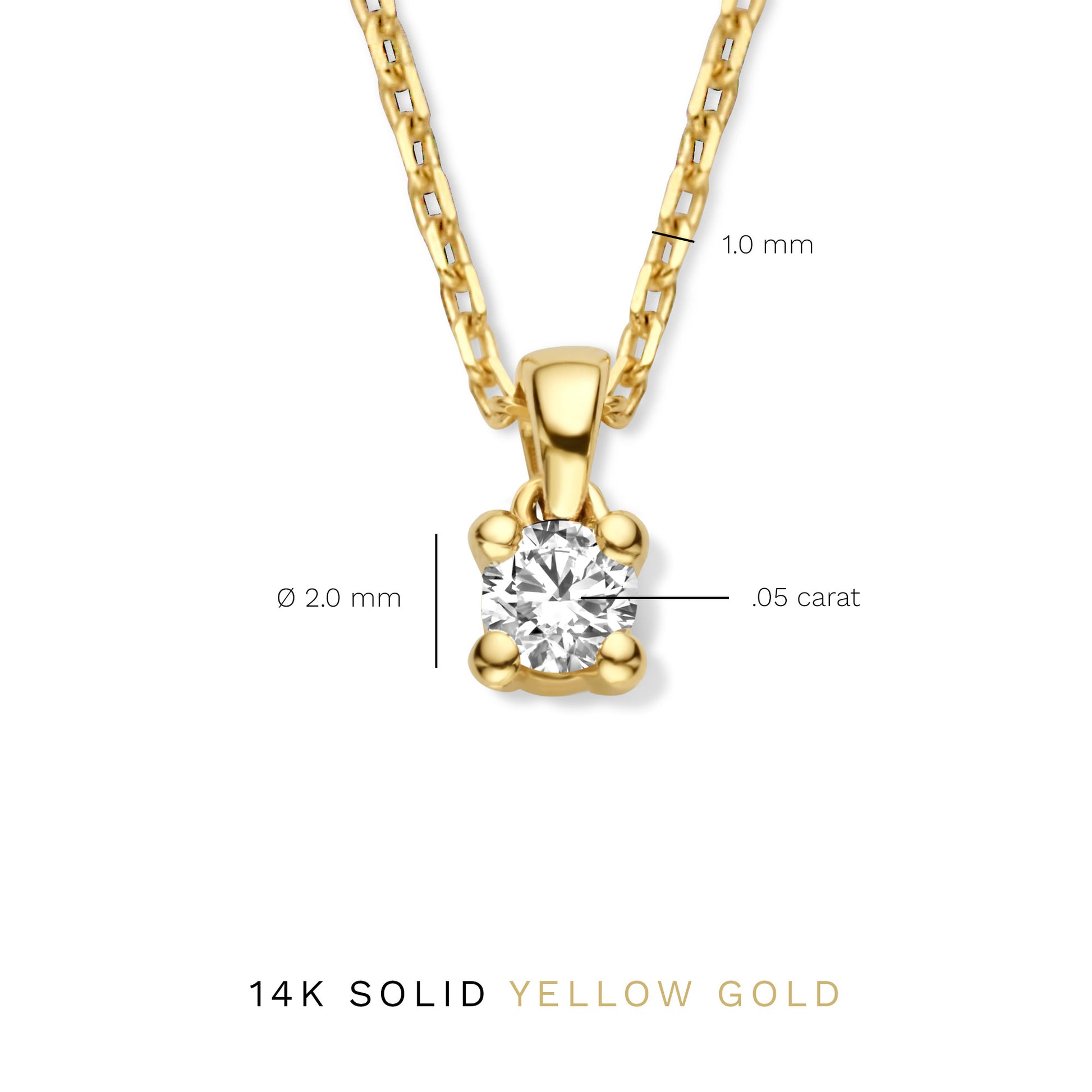 Isabel Bernard De la Paix Céline 14 Carat Golden Necklace | diamond 0.05 ct | IBD350001