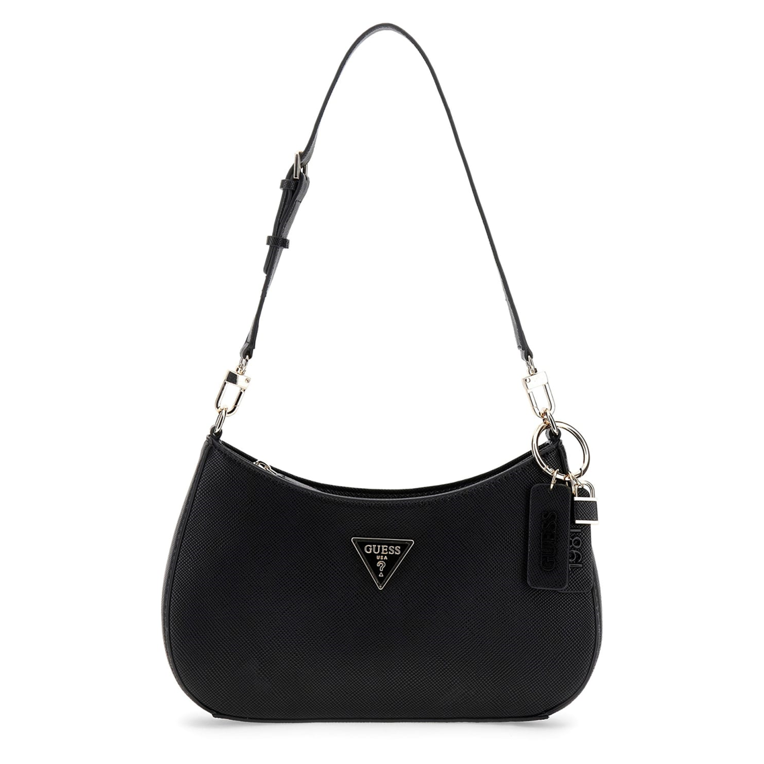 Guess Noelle Black Top Zip Shoulder Bag HWZG96-72180-BLA
