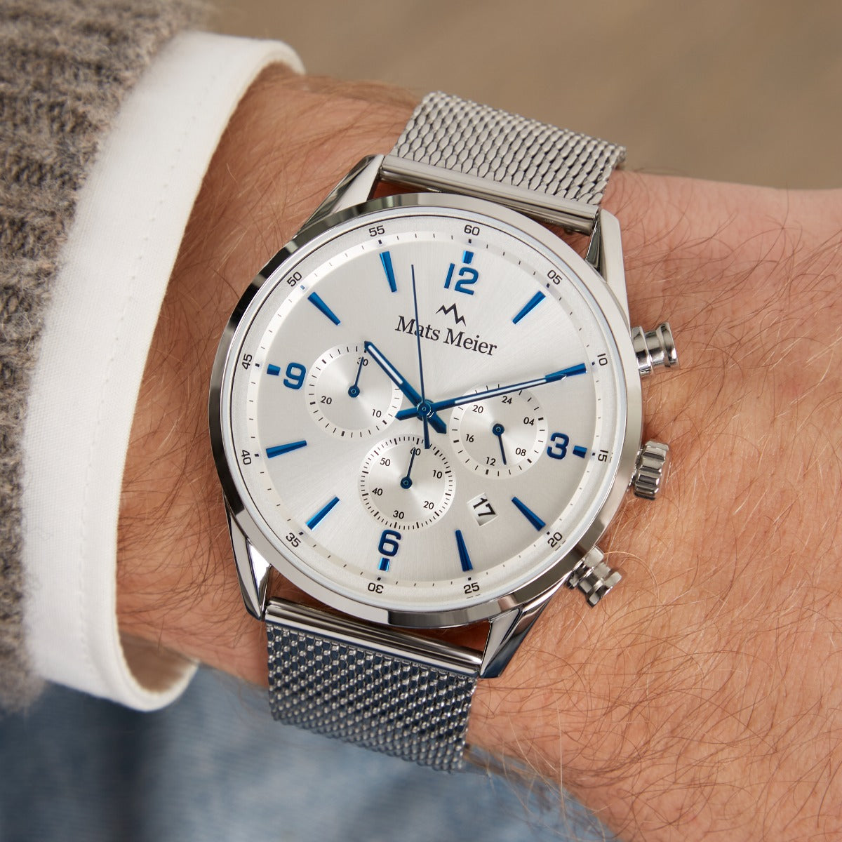 Mats Meier Grand Cornier Chronograph Men's Watch Silver Colored MM00135