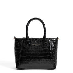 Isabel Bernard Honoré Cloe Mini Croco Black Calfskin Leather Handbag IB21124-201