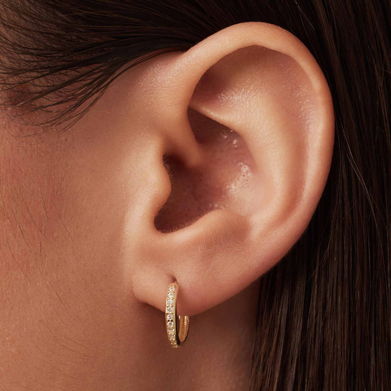 Isabel Bernard Le Marais Merle 14 karaat gouden oorringen met zirkonia IB360263-zoom-