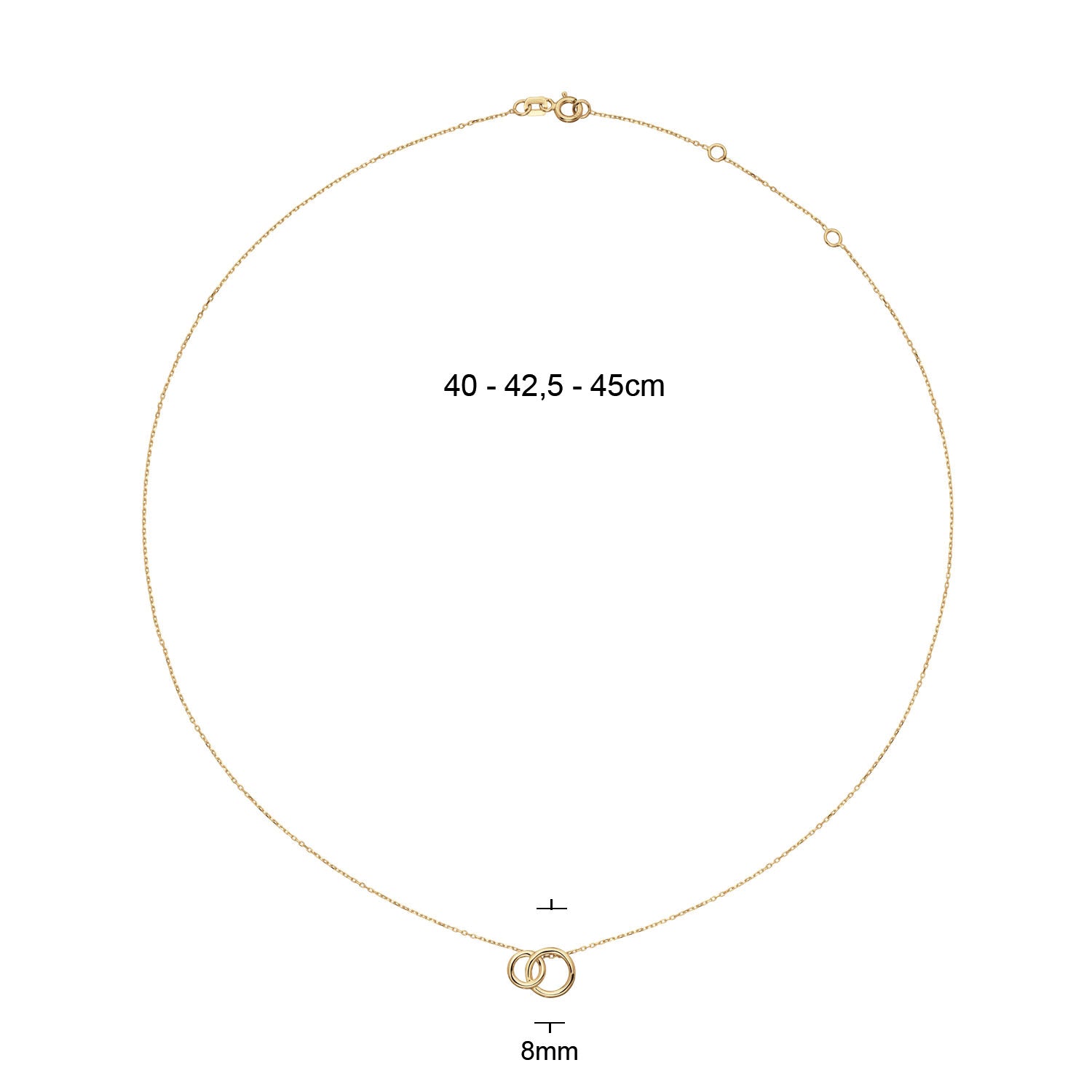 Jackie Gold Giro Doppio 14 Karat Gold Necklace 585 JKN25.408