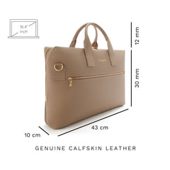 Isabel Bernard Honoré Anique Taupe Calfskin Handbag IB25070