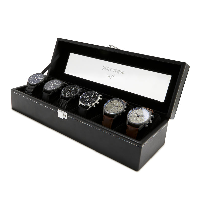 Mats Meier Mont Fort Zwarte Horlogebox voor 6 Horloges MM-Watchbox-1915-zoom-