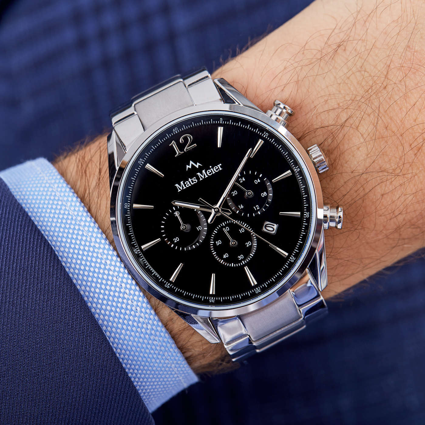 Mats Meier Grand Cornier Chrono Black/Silver Coloured Watch MM00110