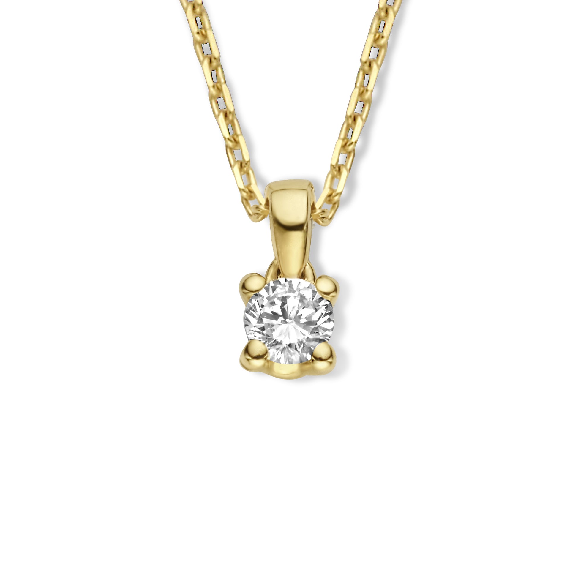 Isabel Bernard De la Paix Celesse 14 Carat Golden Necklace | diamond 0.07 ct | IBD350002