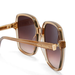 Isabel Bernard La Villette Rene Transparant Beige Vierkante Zonnebril IB400000-02-14