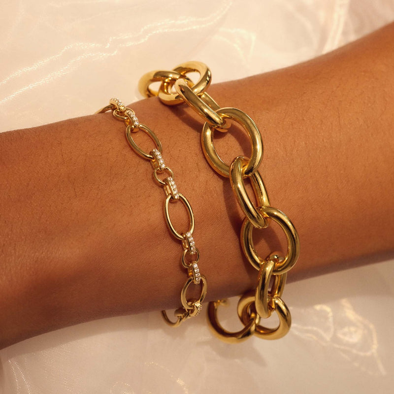 Parte Di Me Bibbiena Poppi Adriane 925 sterling zilveren gold plated schakelarmband PDM32132-zoom-