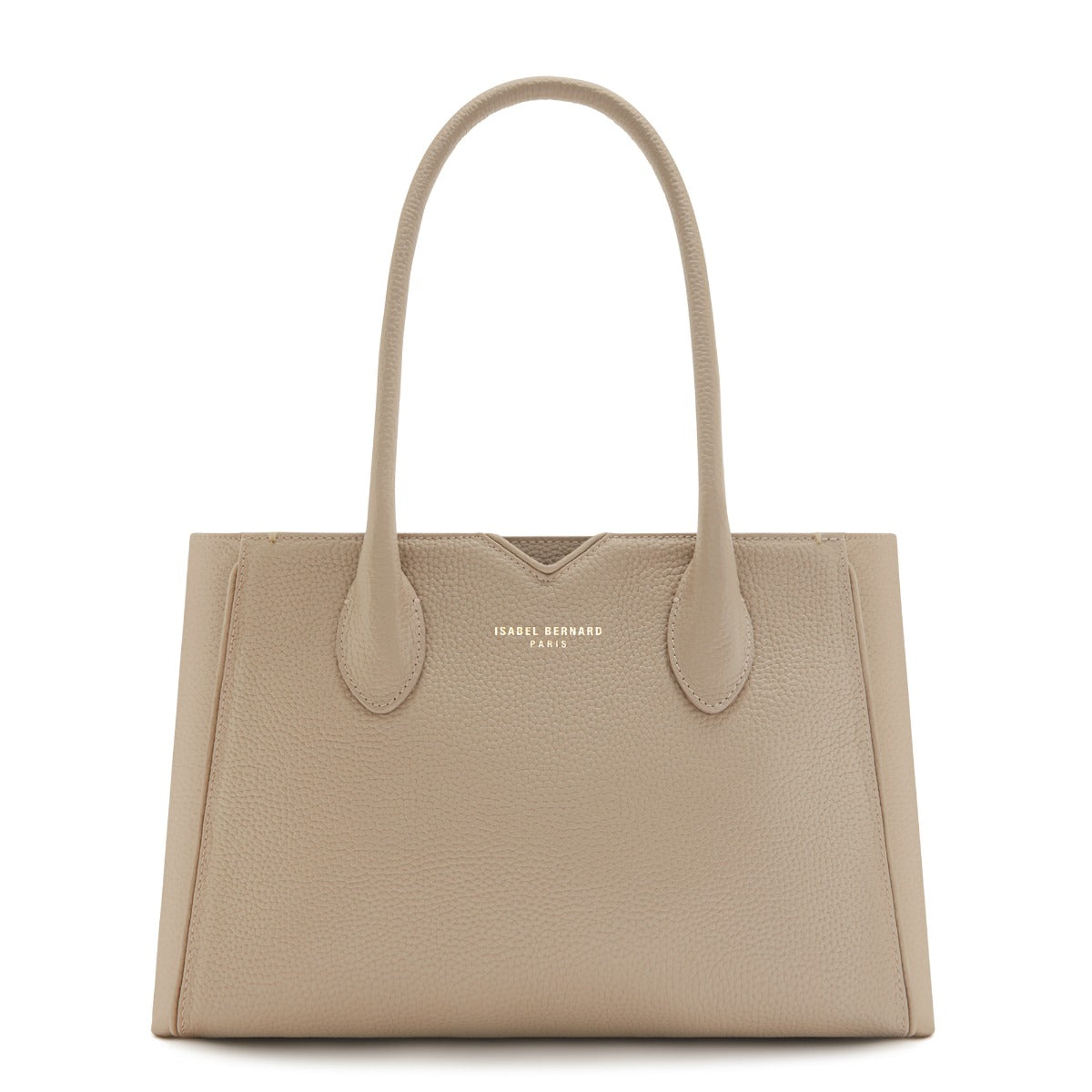 Isabel Bernard Honoré Cloe Midi Taupe Kalfsleren Handtas IB25082-078