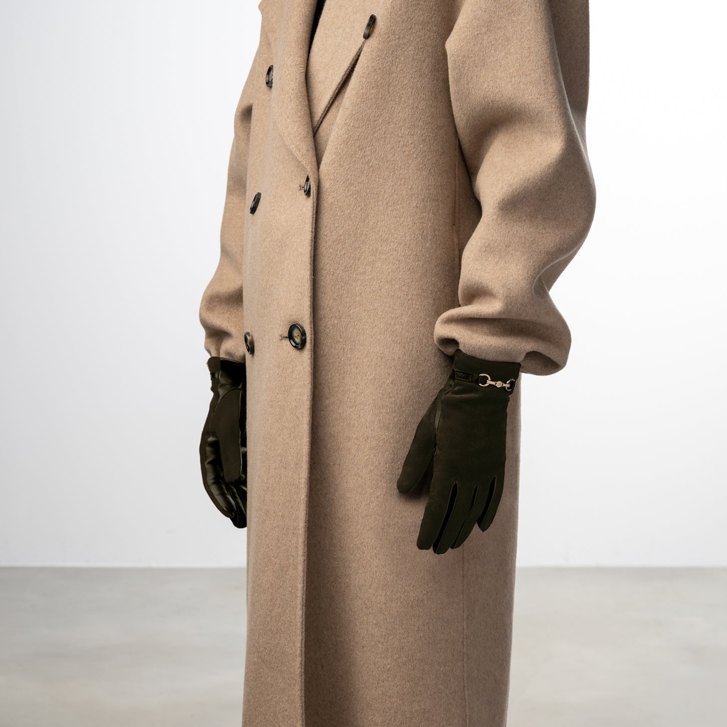 Isabel Bernard Honoré Marcelia dark brown goatskin suéde leather gloves IB67001-131-6.5