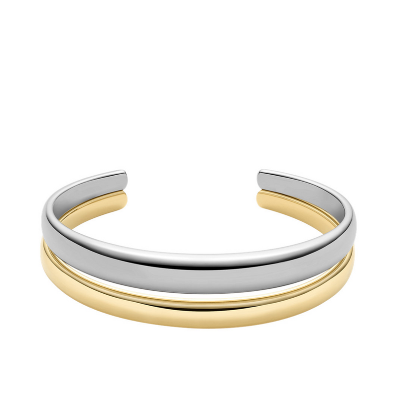 Fossil Ellis Silver and Gold Stainless Steel Bracelet JF04874998-zoom-