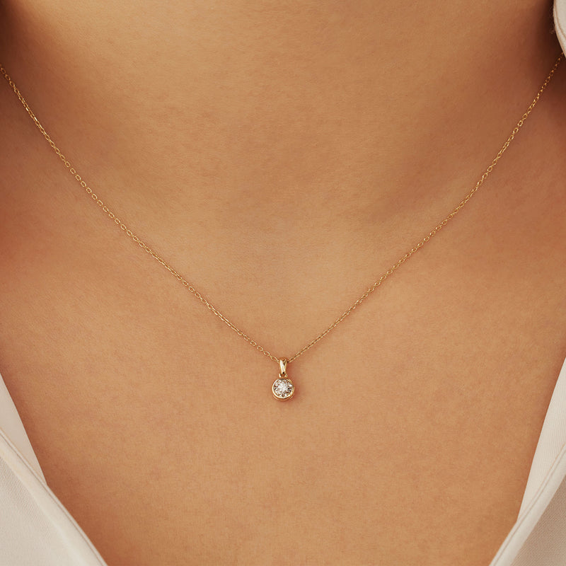 Isabel Bernard De La Paix Inaya 14 Karaat Gouden Collier | Diamant 0.03 ct | IBD350019-zoom-