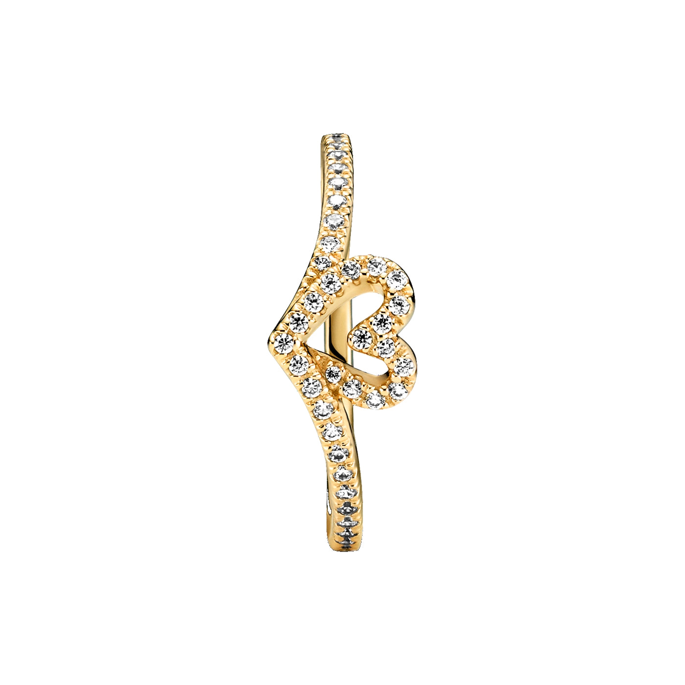 Pandora Timeless Gold-coloured Wishbone Heart Ring 169302C01-56