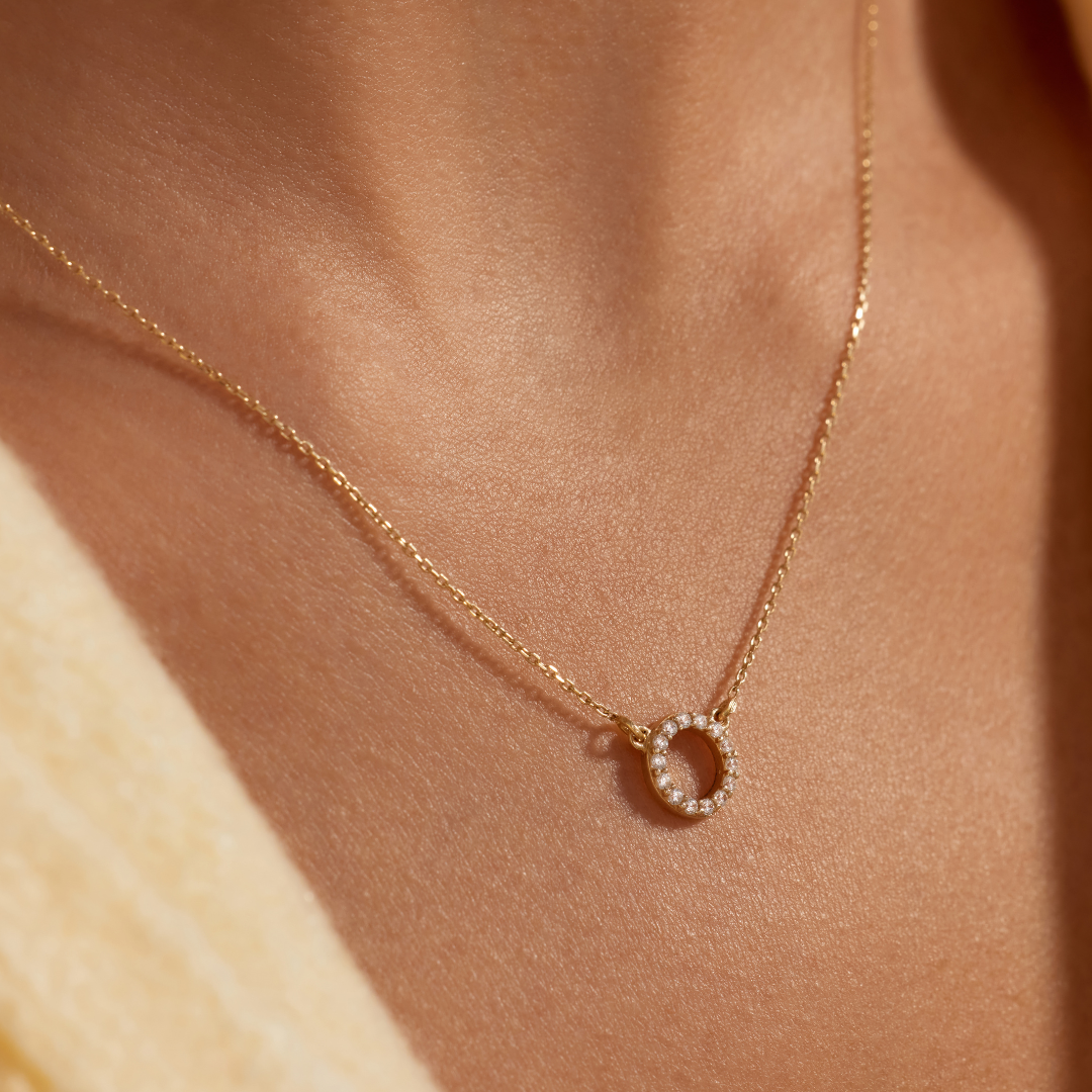 Beloro Jewels Monte Napoleone Irene 9 karat gold necklace with zirconia stones BO340048