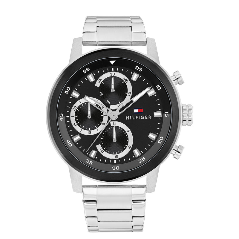 Tommy Hilfiger Rocky Zilver en Zwart Herenhorloge TH1792181-zoom-