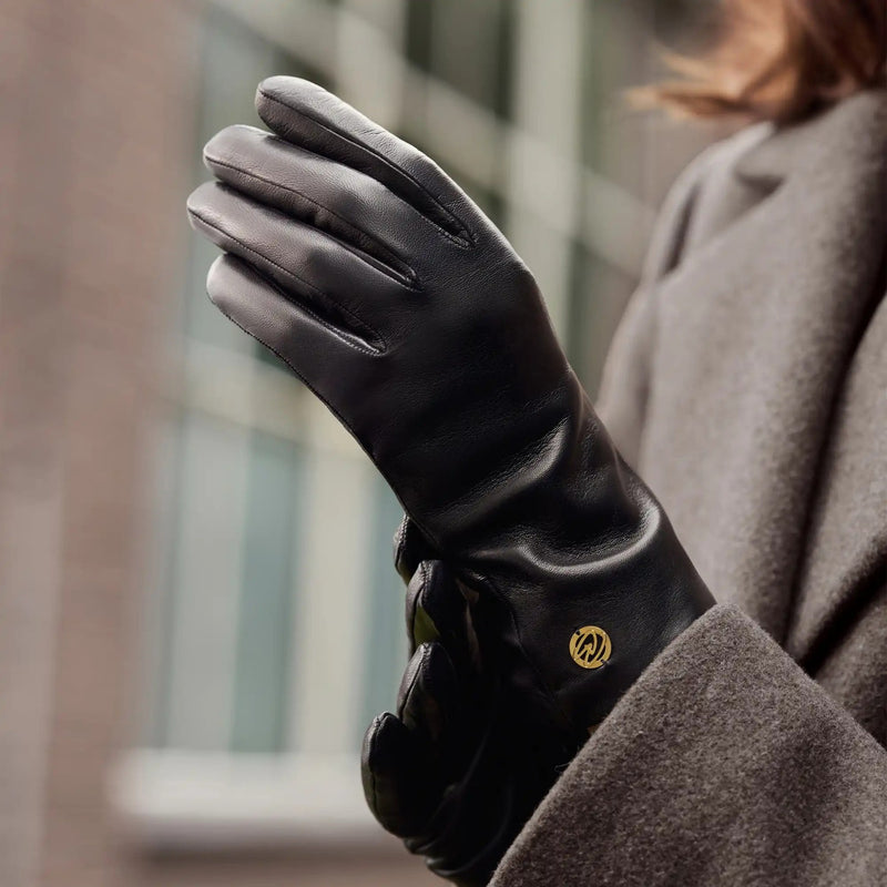 Isabel Bernard Honoré Eleanor Zwarte goatskin Leren gloves IB67000-301--zoom-