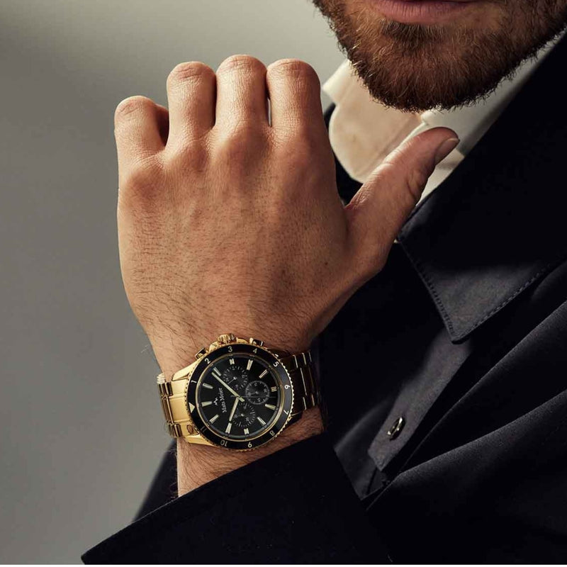 Mats Meier Ponte dei Salti Chronograaf Herenhorloge Goudkleurig en Zwart MM00509-zoom-