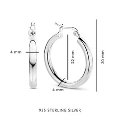 Parte Di Me Bibbiena Poppi Casentino 925 Sterling Silver Hoop Earrings PDM36153